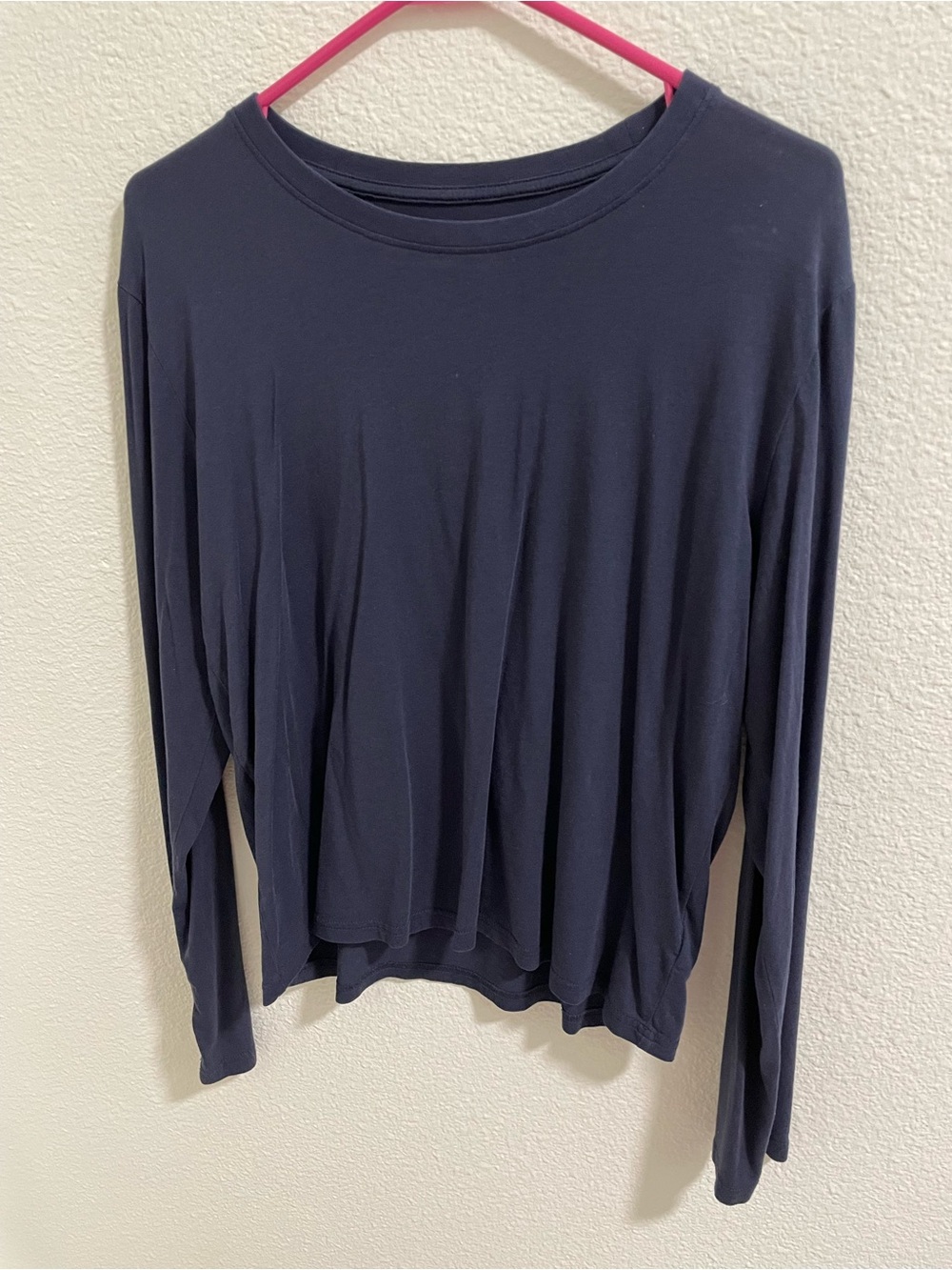 Quince Classic Women's Long-Sleeve Crewneck Top - Navy